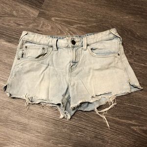 Free People Light Wash Denim Shorts